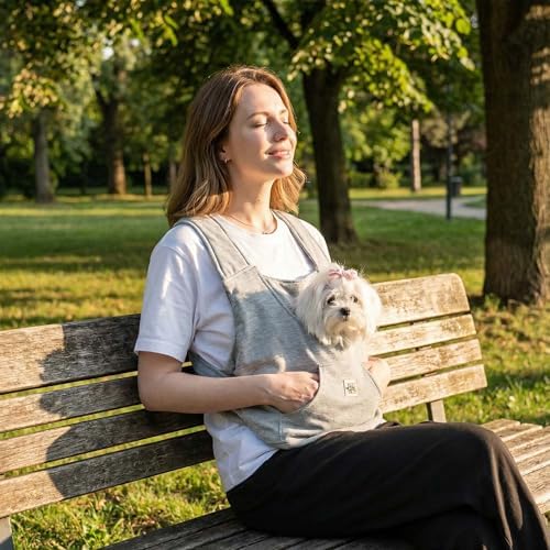 FLAdorepet Small Dog Front Carrier Sling Bag Pet Chest Backpack,Grey