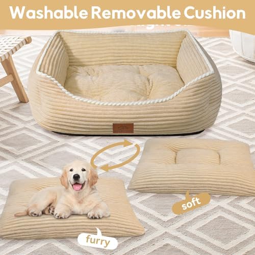 Zerbuger 25in Coffee Rectangle Cat Dog Bed Machine Washable Sleeping Sofa