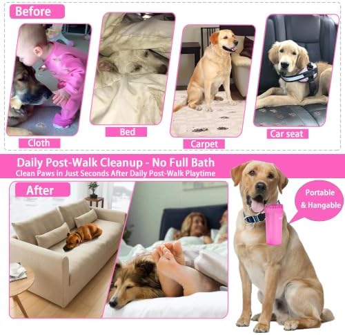Dog Paw Cleaner Cup with Detachable Top Brush for Large & XL Dogs