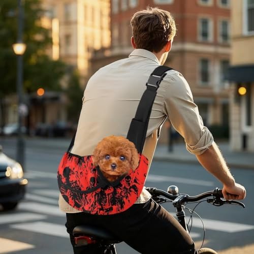 COEQINE Gothic Dog Carrier Sling 10-15 Lbs Bag for Small Puppy Pet Cats