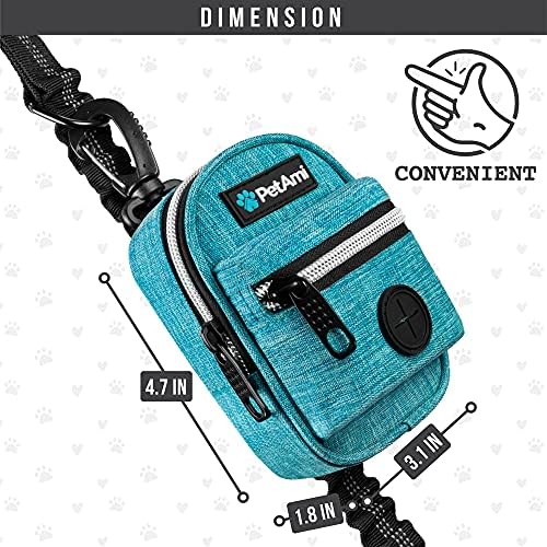 PetAmi Dog Poop Bag Holder for Leash, Waste Bag Dispenser Pet Pouch, Blue