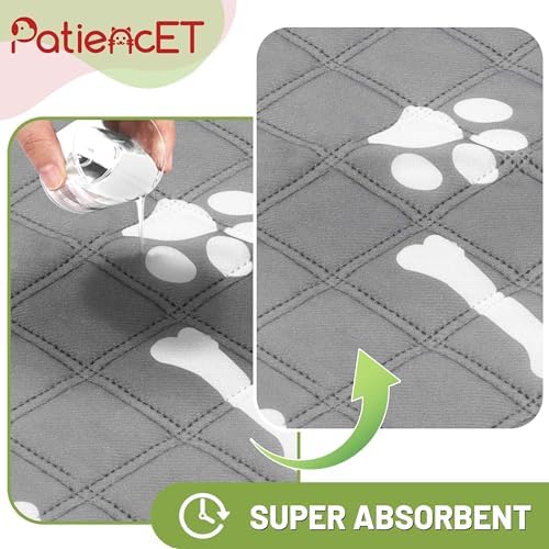 PatiencET Washable Pee Pad for Dogs, 72" x 72" Extra Large, Reusable Non-Slip Waterproof Playpen & Whelping Pad, Super Absorbent Floor Protector for Large Dogs & Multi-Pet Homes
