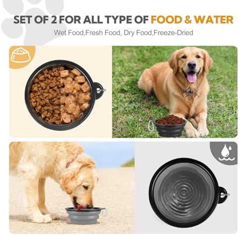Collapsible Dog Bowl Large 34oz, Travel Dog Water Bowl Portable