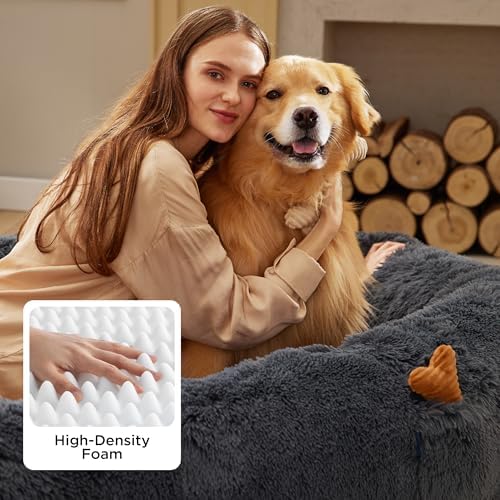 Bedsure Human Dog Bed for Adult, Plush Giant Calming Nest Bed Orthopedic