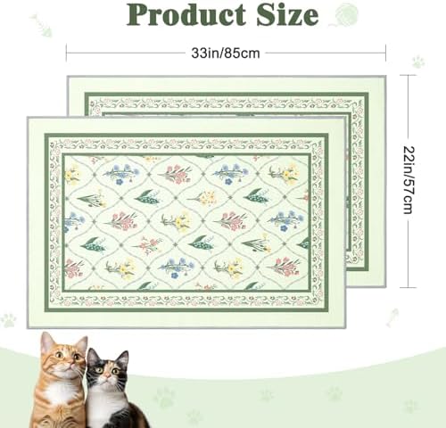 Bienbee Cat Litter Mat, 2 Pack 33" x 22" Machine Washable for Litter Boxes