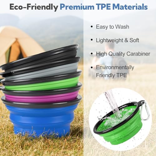 Collapsible Dog Bowl for Travel,2-Pack 12oz Pet Portable Water Food Bowls