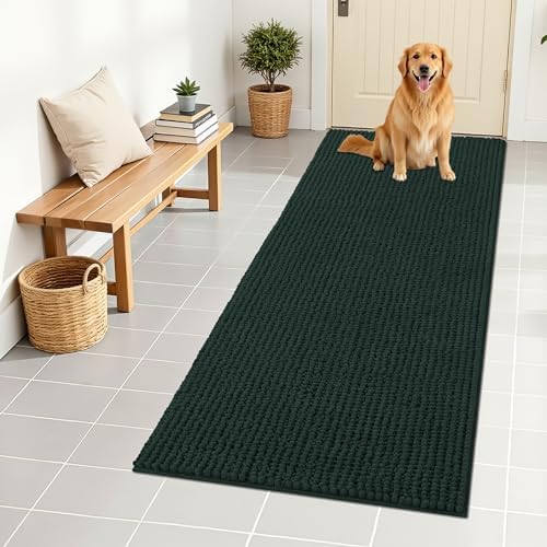 OLANLY Dog Door Mat for Muddy Paws 59x24, Extra Absorbent Chenille Mud Mat