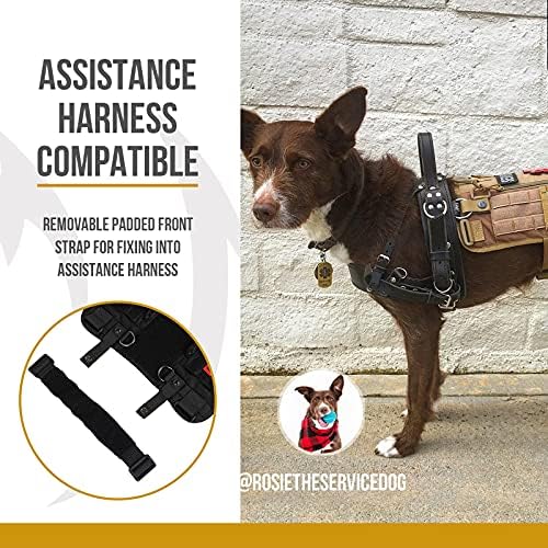 OneTigris Service Dog Harness No-Pull Dog Harness Adjustable Comfort Pet Dog Vest Harness for Outdoor Walking Medium Black