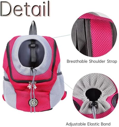 Pet Carrier Backpack for Small Dog cat up to 2~26 lbs, Hands-Free Pet Travel Bag, Breathable Head-Out Design and Waterproof Bottom for Hiking & Travel