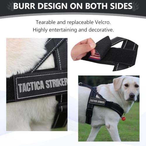 Dog Harness, Upgraded Escape Proof Adjustable Vest Puppy Outdoor Walking, Soft Breathable Jacket with Reflective Strips for Dark Night (Black, M)