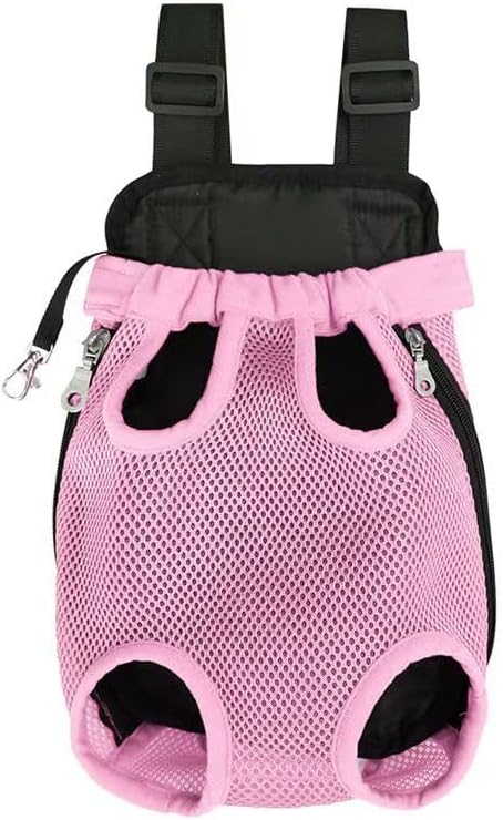 Pet Carrier Backpack, Adjustable Pet Front Cat Dog Carrier Backpack Travel Bag, Legs Out, Easy-Fit for Traveling Hiking Camping for Small Medium Big Dogs Cats Puppies (Pink, Medium)