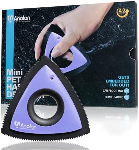 Analan Mini Pet Hair Remover for Car Detailing Dog Hair Tool Brush(Purple)