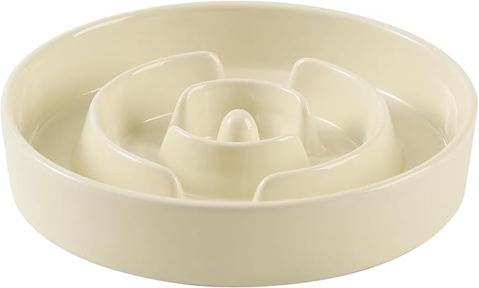Havniva Ceramic Slow Feeder Dog Bowls, 1.6 Cups Dog Bowl Slow Feeding for Medium Breed, 8.2inch Puzzle Dog Food Bowl Slow Feeder Non-Slip Anti-Gulping and Anti-Choking Reduces Bloating