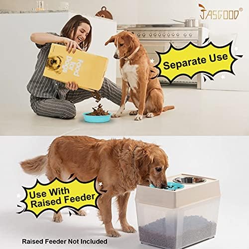 JASGOOD Slow Feeding Dog Bowl for Raised Pet Feeders Blue Maze Food Water Bowl Compatible with Elevated Diners(Blue,Fit Opening Fit Opening 7.5"-8") (Pack of 2)