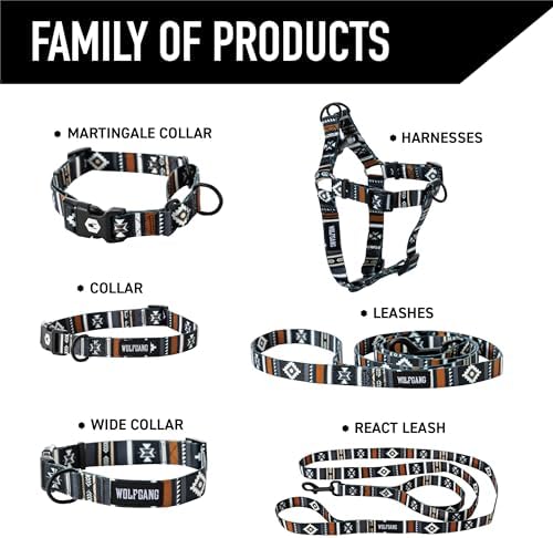 Wolfgang Heavy Duty, Adjustable Dog Collar with Quick Release Nylon Buckle for Walking & Training, NewMoon Print, Medium