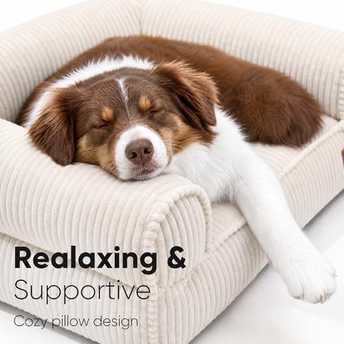 FUKUMARU Cute Dog Bed, Thickened Orthopedic Dog Sofa, Waterproof&Washable