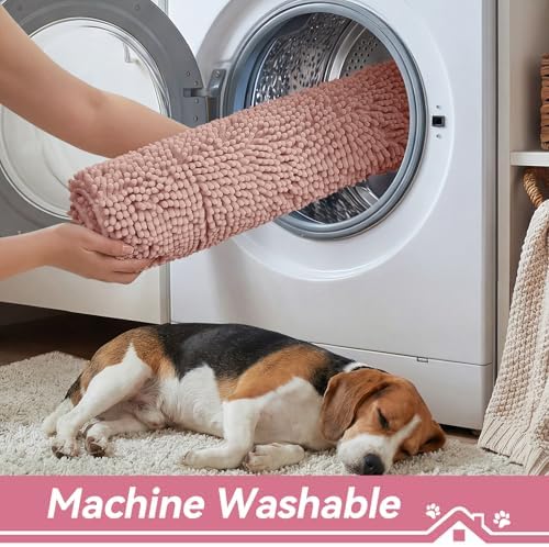 Bcoimo Super Absorbent Dog Door Mat, 36"*24" Anti Slip Mat for Muddy Paws