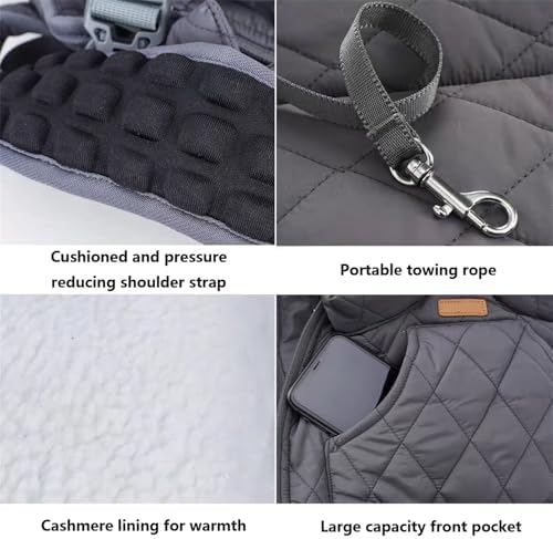 Pet Dog Front Carrier Backpack for Small Dogs Puppy Chest Cat Holder, for 4-19kg/7-42lb Pet (Grey,Large)