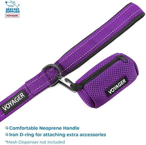 Voyager Step-in Air All Weather Mesh Harness and Reflective Dog 5 ft Leash Combo with Neoprene Handle, for Small, Medium and Large Breed Puppies and Cats by Best Pet Supplies - Purple, XXXS