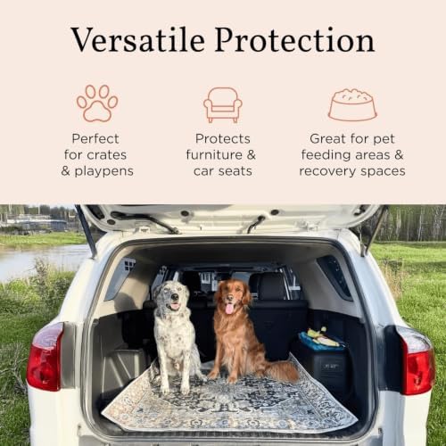 Lovewag Reusable Washable Dog Pee Pads, Taupe Checkers 36x48, 2 Pack