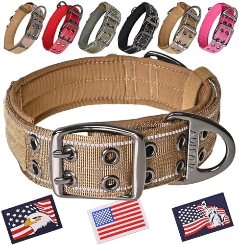 ADITYNA Heavy Duty Dog Collar for Large Dogs with Traffic Handle