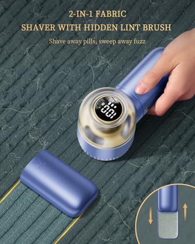 Fabric Shaver with Lint Brush, Large Lint Shaver with Digital Display