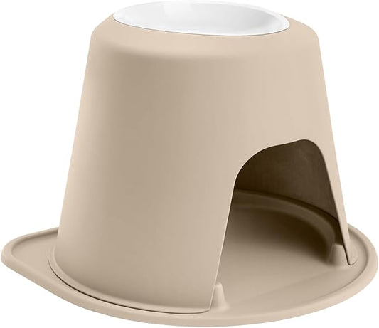 WeatherTech Single High Pet Feeding System w/Plastic Dog/Cat Bowls - 14" High Stand Tan (PSH9614TNTN)