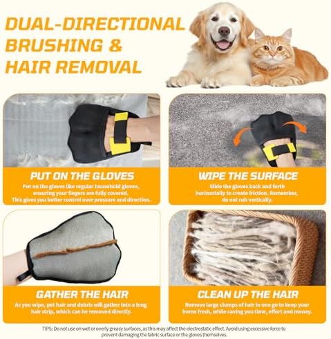 3-Pack Pet Hair Remover Carpet Rake, Dog Cat Hair Remover, Carpet Scraper