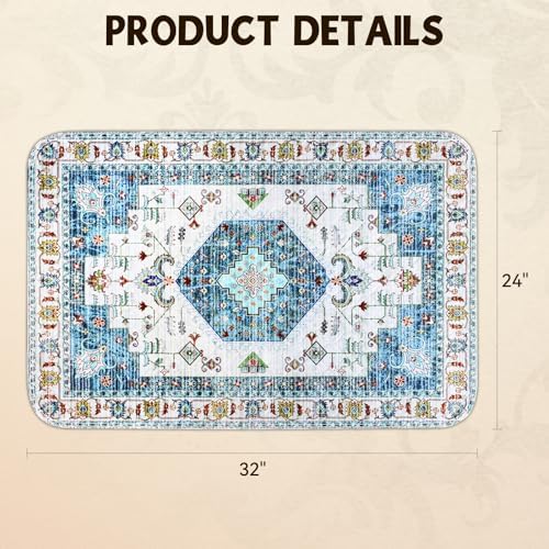 Washable Pee Pads for Dogs, Stylish Absorbent Reusable Training Dog Pads, Non-Slip and Leak-Proof Puppy Pads, Potty Pads for Crates, Whelping, Playpen, Bed and Floors (Blue Medallion, 24" x 32" 1PACK)