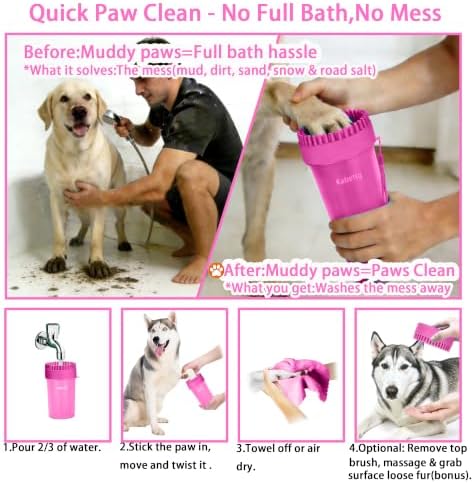 Dog Paw Cleaner Cup with Detachable Top Brush for Large & XL Dogs