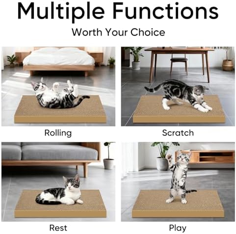 Cat Scratcher 6-Pack Refills, Large Cardboard Pads for Indoor Cats