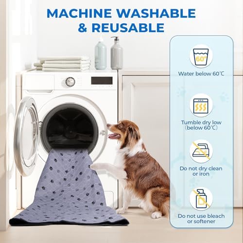 Fostanfly Reusable Puppy Pads, Washable & Absorbent, 18"x24"-2 Pack, Gray