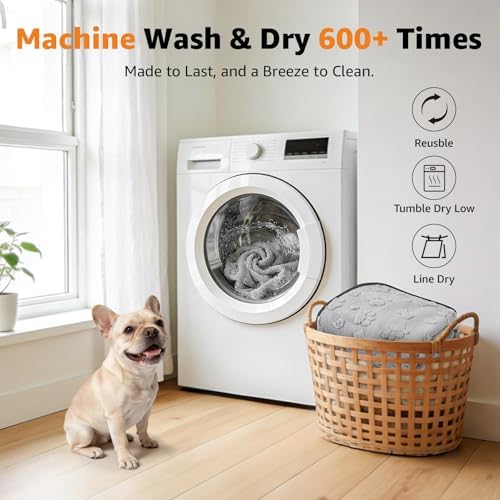LOOBANI Washable Puppy Pads Waterproof 36"x24", 4 Pack, Gray