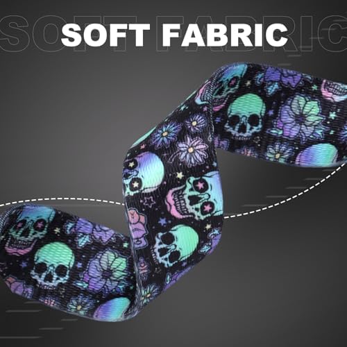 Skull Dog Collars for Large Dogs,Adjustable Comfy Soft Collar Boy Dogs(L)