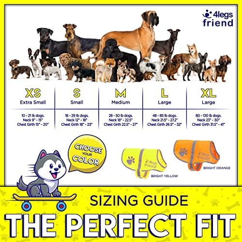 Safety Reflective Vest for Dogs - High Visibility for Outdoor Activity Day and Night, Protect Your Pet from Cars & Hunting Accidents