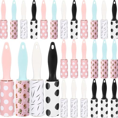 Hushee 48 Pcs Mini Lint Rollers for Pet Hair Clothes, Travel Size