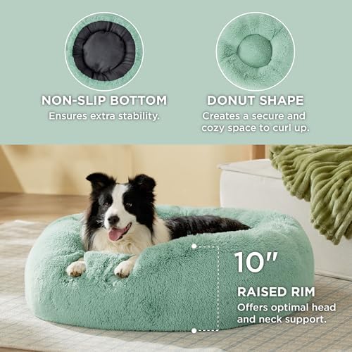 Bedsure Calming Dog Beds Large Sized Dog Donut Washable Pet Bed,36ins