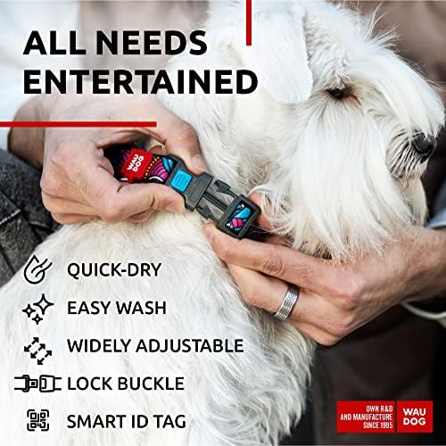 Nylon Dog Collar - Adjustable Dog Collar for Large Dogs, Small & Medium Dogs - Breakaway Puppy Collars for Large Breed Dogs - Boy & Girl Dog Collars with Durable Plastic Buckle and QR Dog Tag