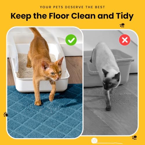 Conlun Cat Litter Mat Litter Trapping Mat, 24" x 17" Navy
