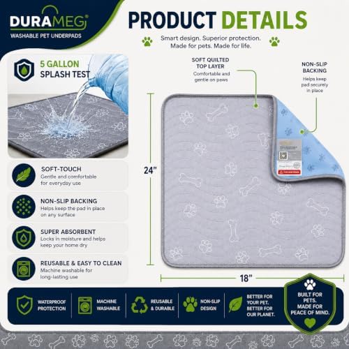 Washable Puppy Pads 36x36, 2 Pack Reusable Dog Pee Pads Pet Training Pads