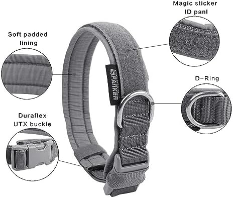 EXCELLENT ELITE SPANKER Tactical Nylon Padded Medium Dog Collar Adjustable