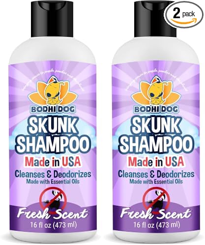 Bodhi Dog Skunk Shampoo | Skunk Smell Odor Remover Cleans & Deodorizes Using Essential Oils for Dogs & Cats | Made in USA | 16oz (473ml) (Pack of 2)