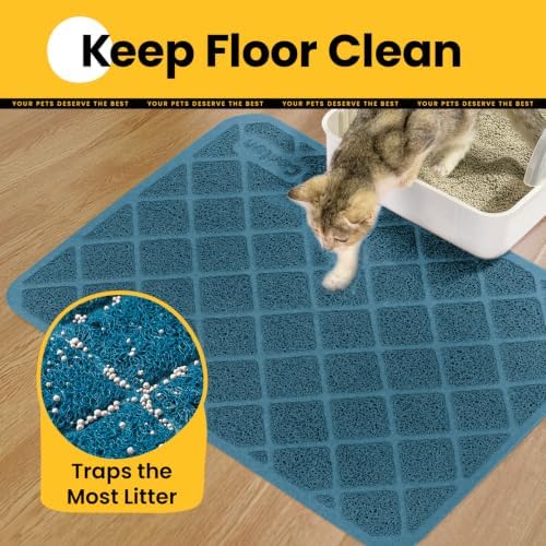 Conlun Cat Litter Mat Litter Trapping Mat, 24" x 17" Navy
