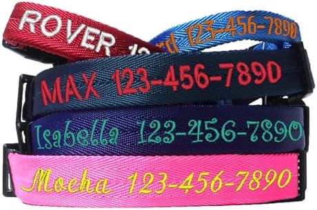 Dogline Grey Customizable Personalized Nylon Collar (W: 1" L: 16"-24")