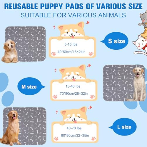 2 Pack Puppy Pee Pads with Pheromones, Washable Puppy Pads for Dogs,Leak-Proof & Anti-Slip,Reusable Absorbent Dog Training Pad for for Playpen,Whelping Box,Potty Training(31.5" × 35.4")
