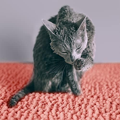 CatGuru Cat Litter Mat, Medium, Extra Large, XXL, Waterproof Litter Box Mat, Non Slip Kitty Litter Mat, Machine Washable Litter Trapping Mat, Soft Litter Tray, Cat Stuff (XXL, Coral/Heavy-Duty)