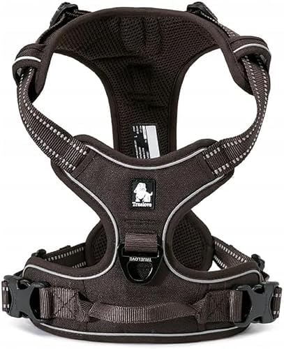 TRUE LOVE Adjustable No-Pull Dog Harness Reflective Pup Vest Harnesses Comfortable Control Brilliant Colors Truelove TLH5651(Brown,XL)