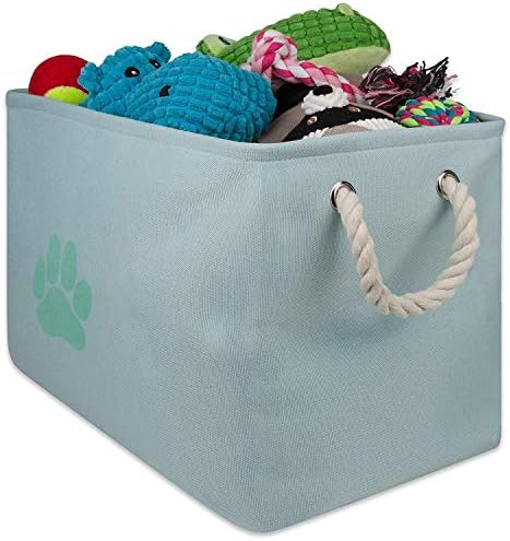 Bone Dry Pet Storage Collection Collapsible Bin, Medium Rectangle, Aqua