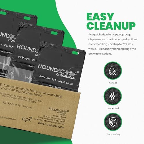 800 Ct XL Pull-Strap Header Dog Waste Bags for HOA Stations