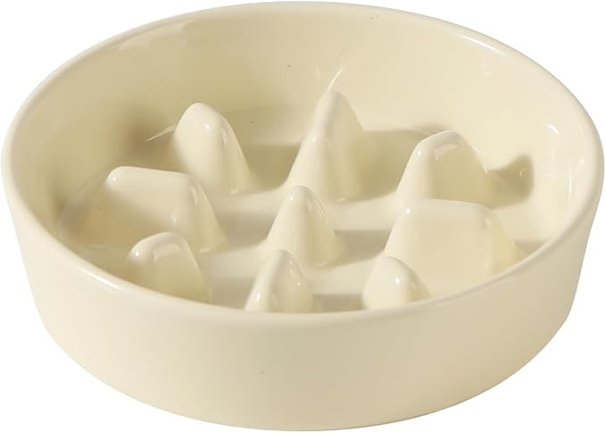 Havniva Ceramic Slow Feeder Dog Bowls, 0.9 Cups Dog Bowl Slow Feeding for Small Breed, 6.1inch Puzzle Dog Food Bowl Slow Feeder Non-Slip Anti-Gulping and Anti-Choking Reduces Bloating